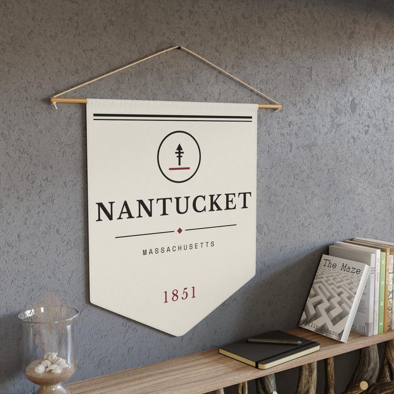 Nantucket Pennant, Literary Wall Art, Moby Dick Print, Coastal Decor image 7
