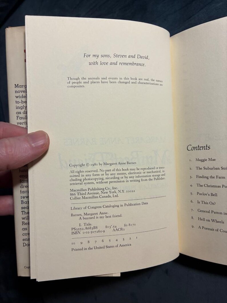 Primera edición firmada: Un buitre es mi amigo, de Margaret Anne Barnes (1981) imagen 2