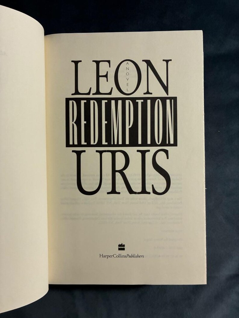 Redemption van Leon Uris, eerste editie, eerste druk, bijna in nieuwstaat (HCDJ). afbeelding 4