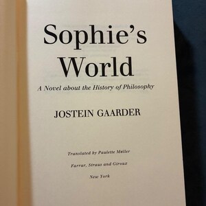 Sophie's World by Jostein Gaarder First Edition 8th Near Fine/Near Fine image 5