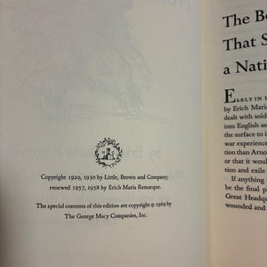 Allt tyst på västfronten av Erich Maria Remarque 1969 The Heritage Press Edition Fine bild 4