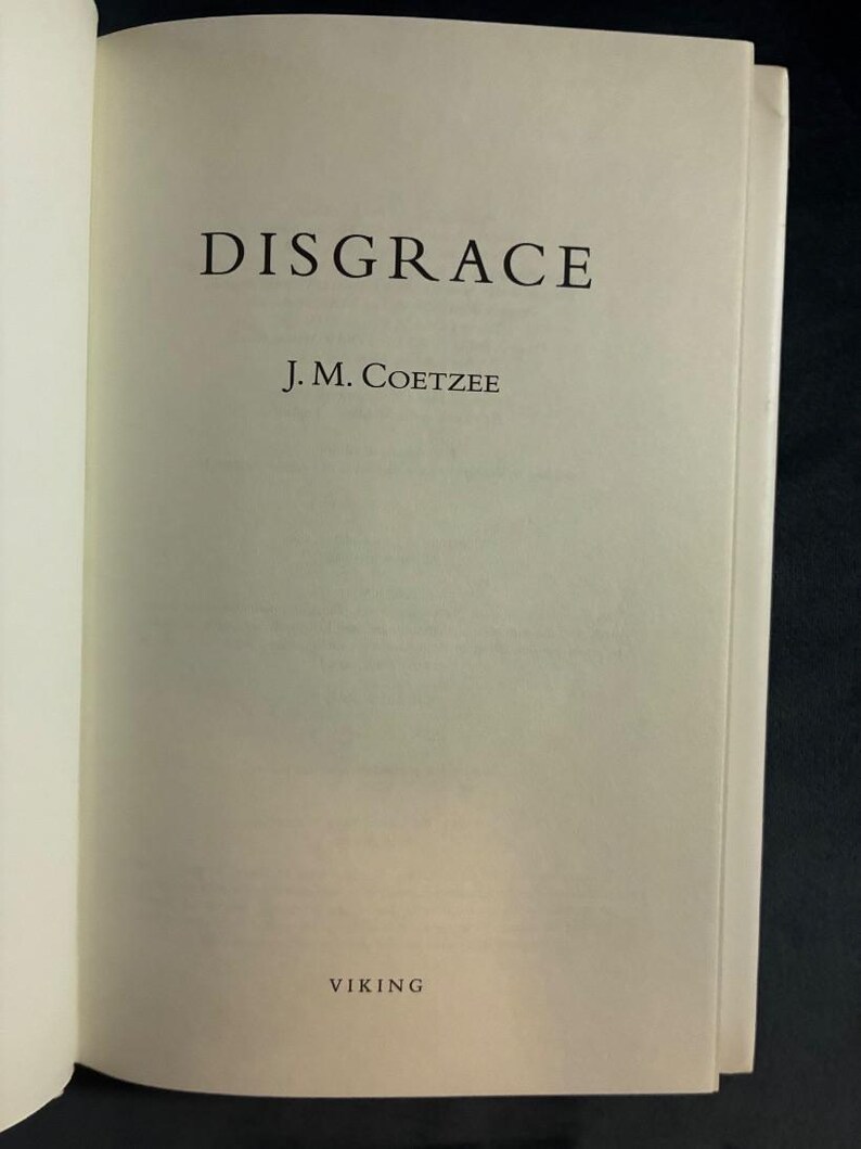 Disgrace by J. M. Coetzee 1999 First Edition First Printing Near Fine/Near Fine Hardcover image 4