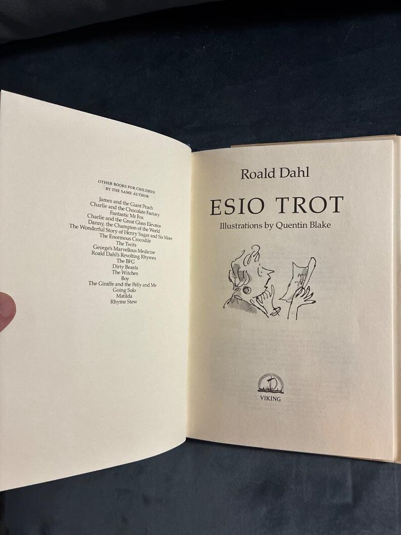 Esio Trot by Roald Dahl 1990 First Edition First Printing Near Fine/Very Good image 4