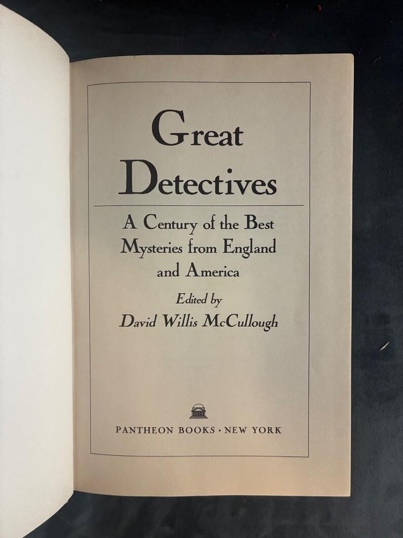 Great Detectives: A Century of the Best Mysteries from England and America by David Willis McCullough (editor) 1984 First Edition First image 4