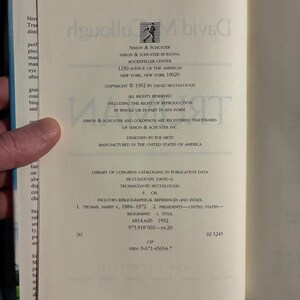 Truman de David McCullough, primera edición, tapa dura, casi perfecto/muy buen estado. imagen 4