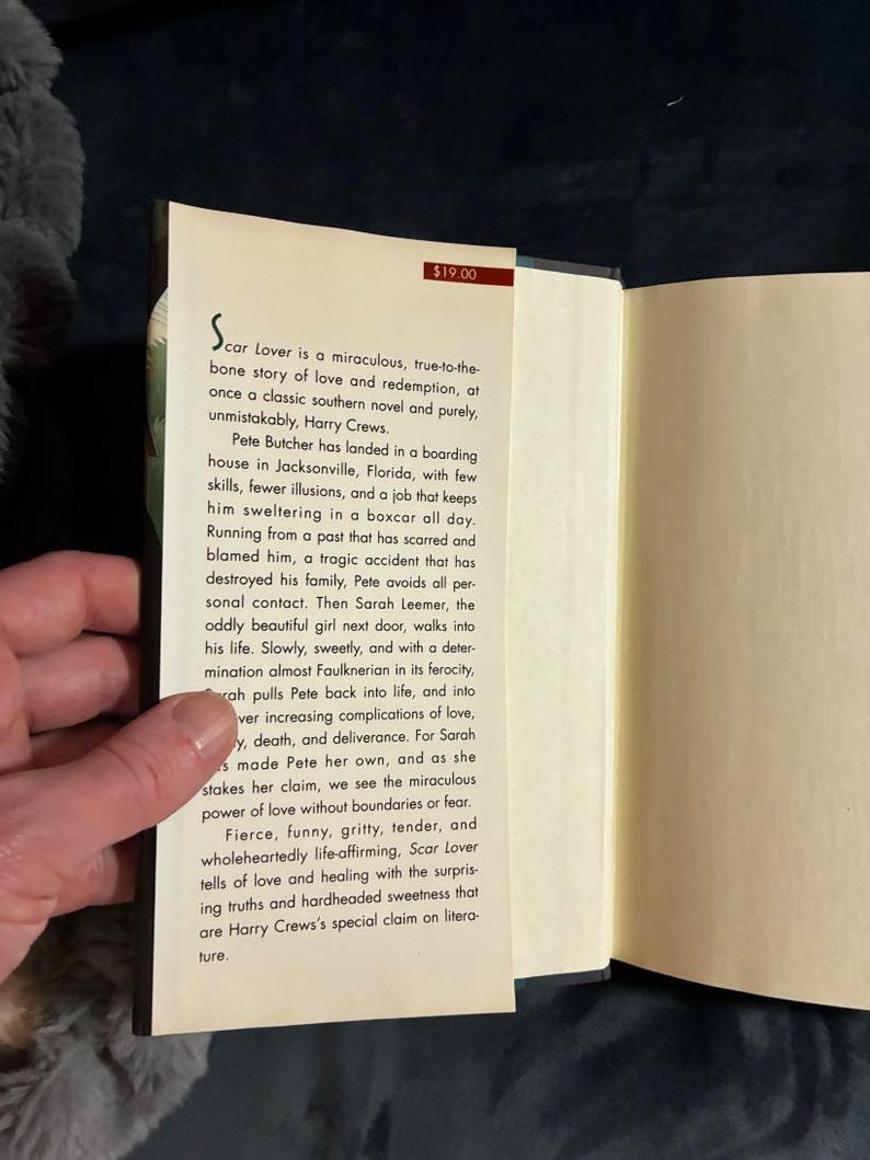 Scar Lover by Harry Crews 1992 First Edition First Printing Near Fine/Near Fine Hardcover image 2