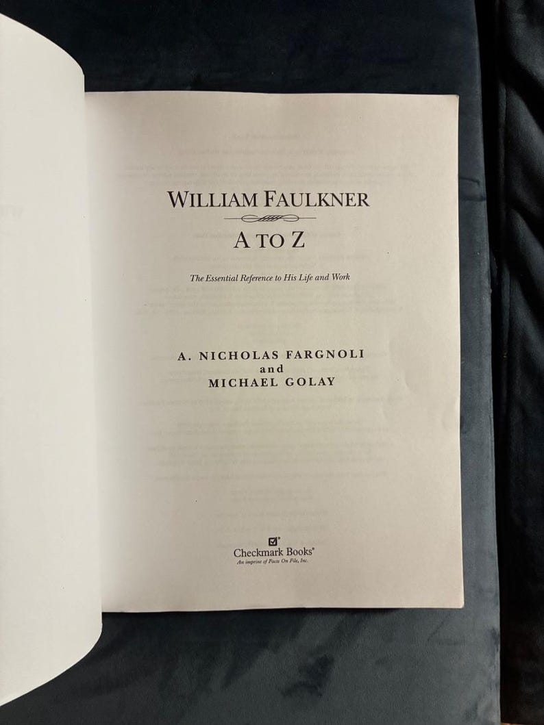 William Faulkner de A a Z: O Guia Essencial para Sua Vida e Obra, de A. Nicholas Fargnoli e Michael Golay, 2002, Primeira Edição. imagem 2