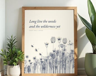 Long Live the Weeds - Gerard Manley Hopkins Printable Wall Art, Poetry Print (Digital Download)