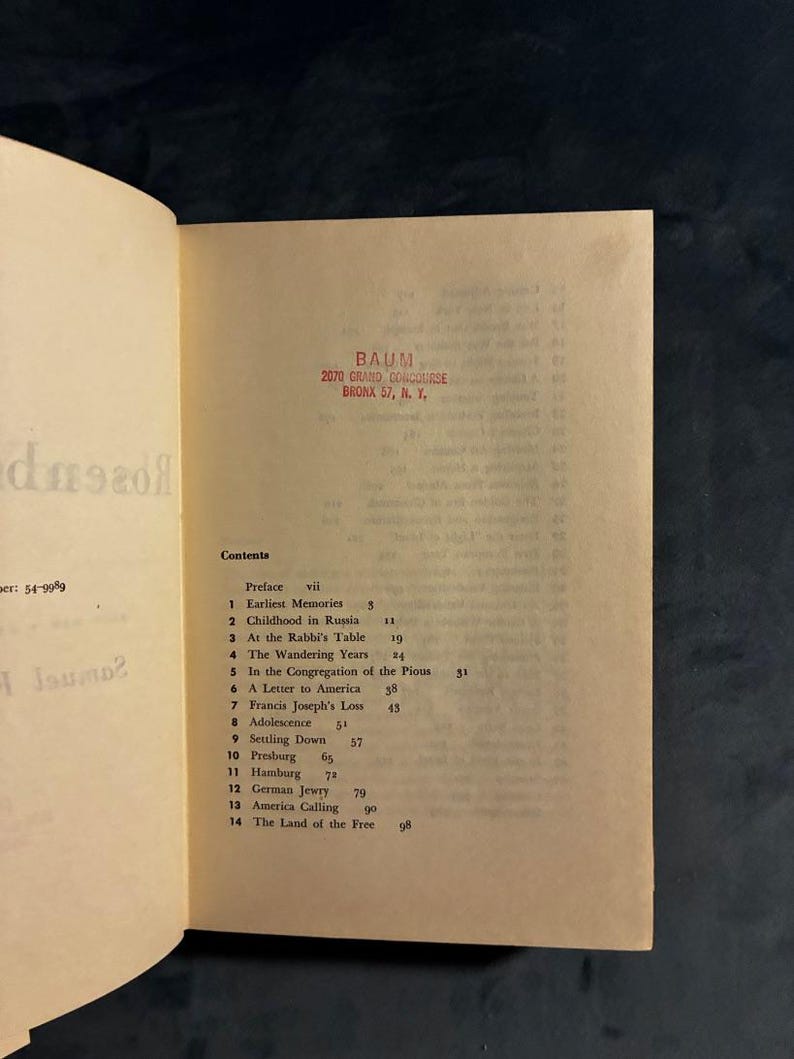 Yossele Rosenblatt Biography: First Edition 1954 Hardcover (Very Good/Good) image 4