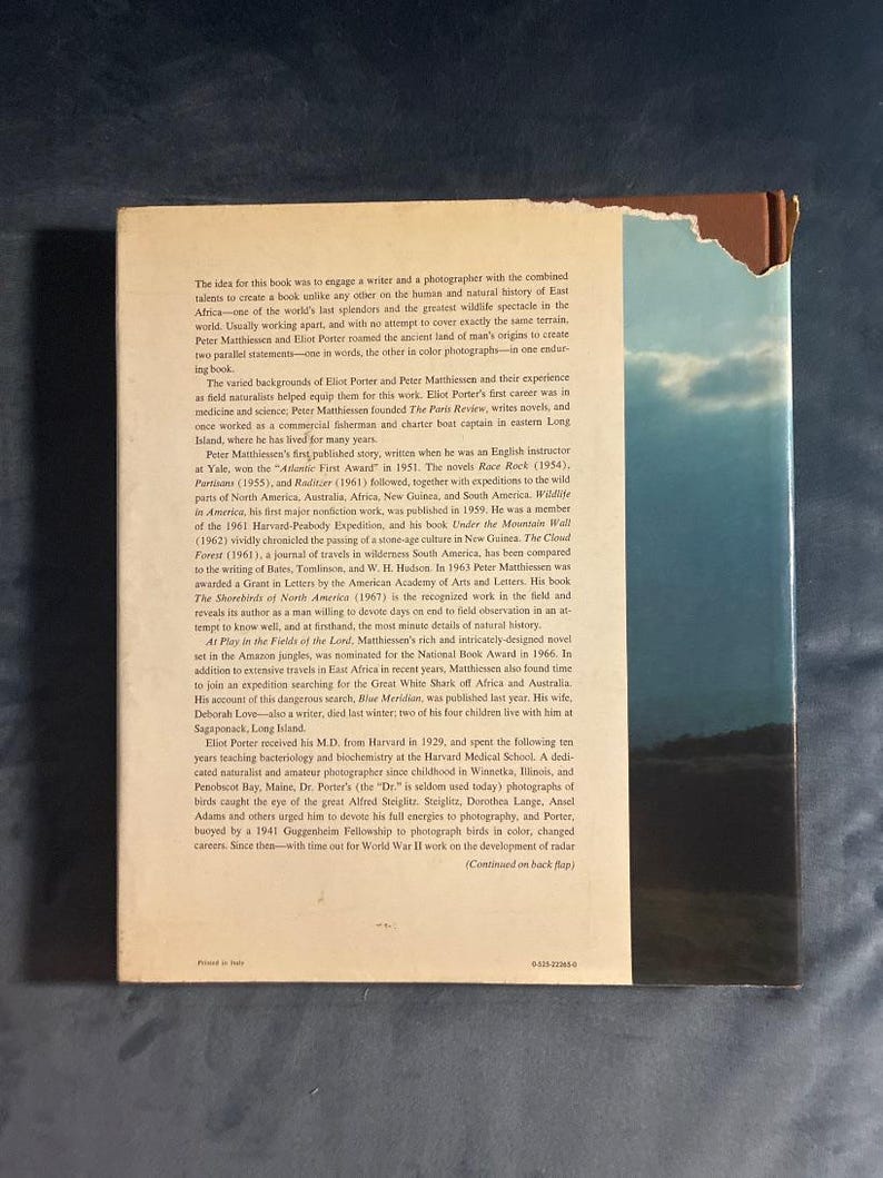 The Tree Where Man Was Born Peter Matthiessen First Edition Hardcover (1972) image 3