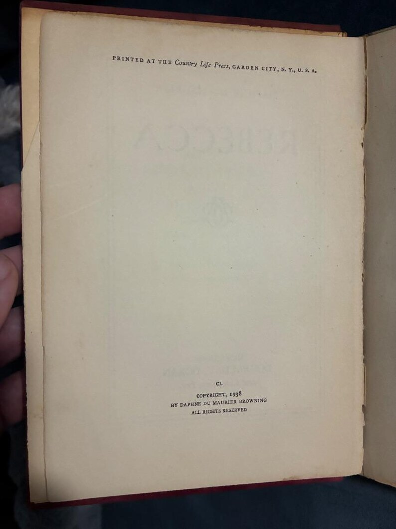 Rebecca by Daphne du Maurier Doubleday, Doran, 1938, Good Hardcover image 5