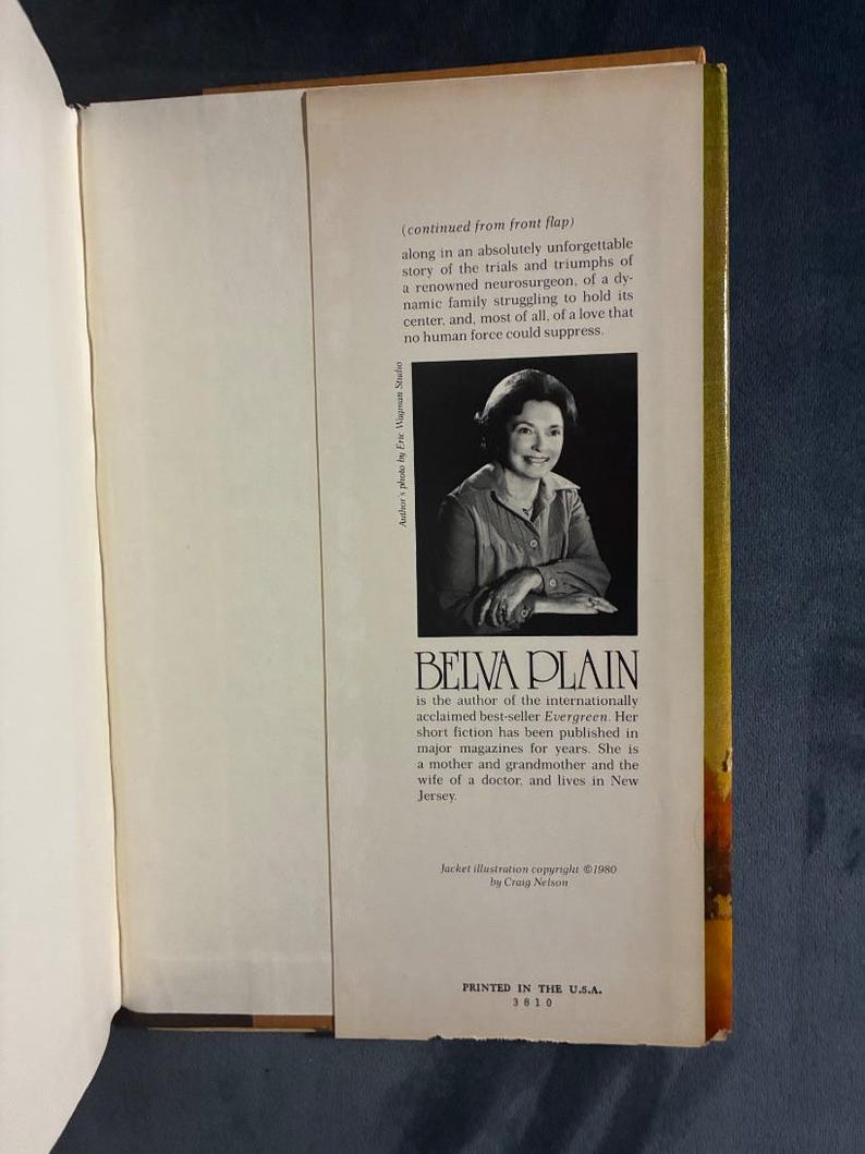 Random Winds by Belva Plain 1980 Delacorte Press Edition Very Good/Very Good Hardcover image 10