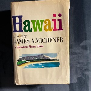Hawái por James A. Michener 1959 Primera edición Reimpresión posterior Muy buen estado/Buen estado imagen 1