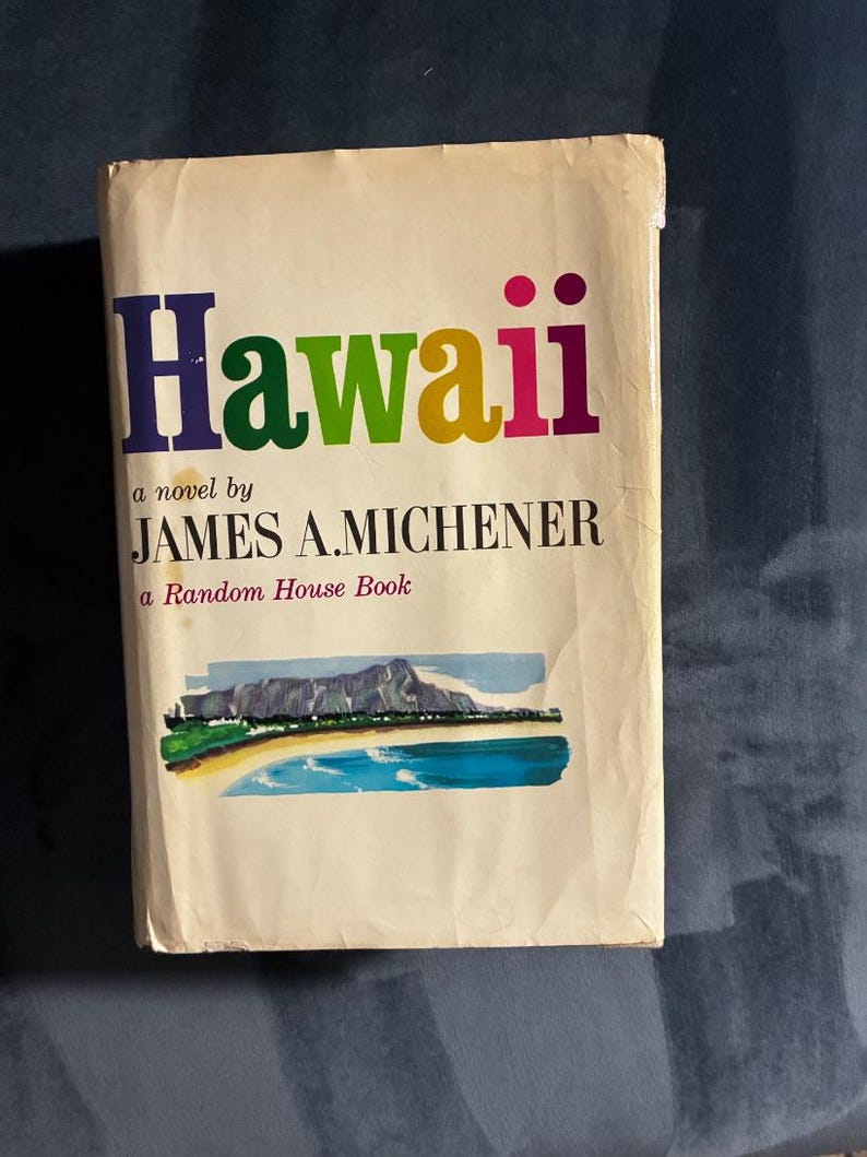Hawái por James A. Michener 1959 Primera edición Reimpresión posterior Muy buen estado/Buen estado imagen 1