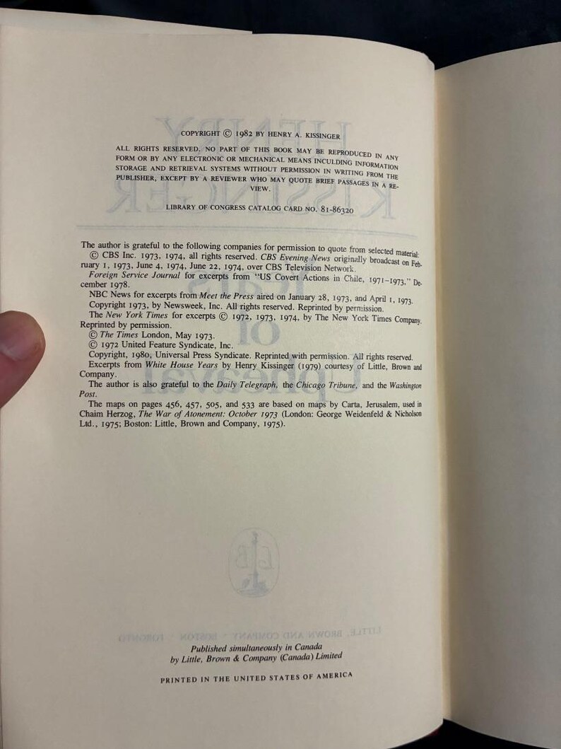Years of Upheaval by Henry A. Kissinger 1982 Little, Brown Edition Near Fine/Very Good image 3