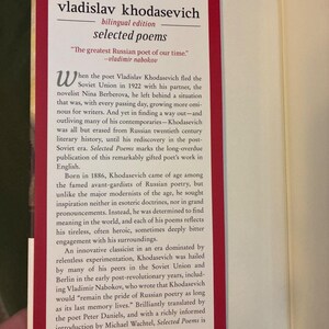 Vladislav Khodasevich Ausgewählte Gedichte Erste Ausgabe Zweisprachig Hardcover Bild 4