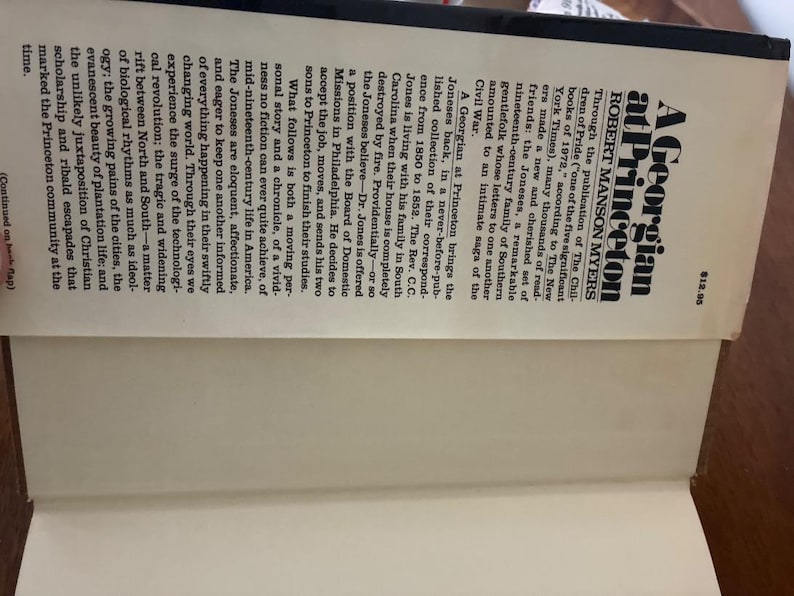A Georgian at Princeton by Robert Manson Myers First Edition Second Printing Very Good Hardcover image 2