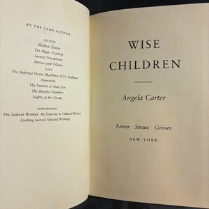 Wise Children by Angela Carter 1992 First Edition Near Fine/Near Fine image 5