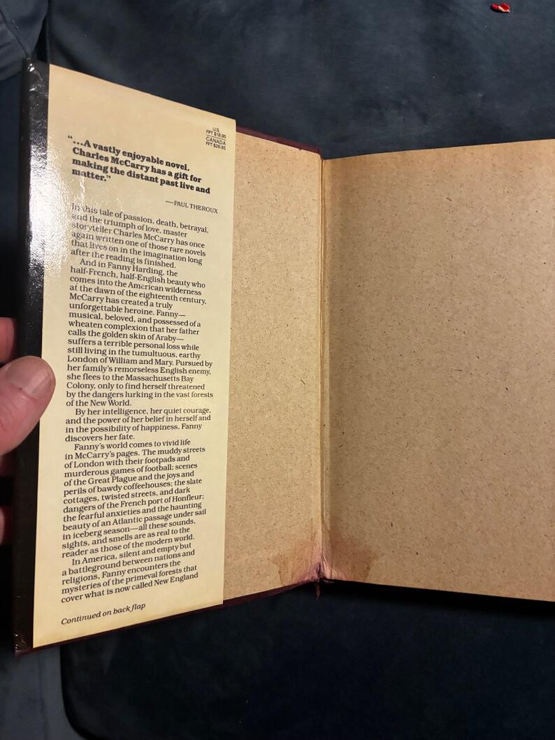 The Bride of the Wilderness by Charles McCarry 1988 First Edition First Printing Very Good/Very Good image 3