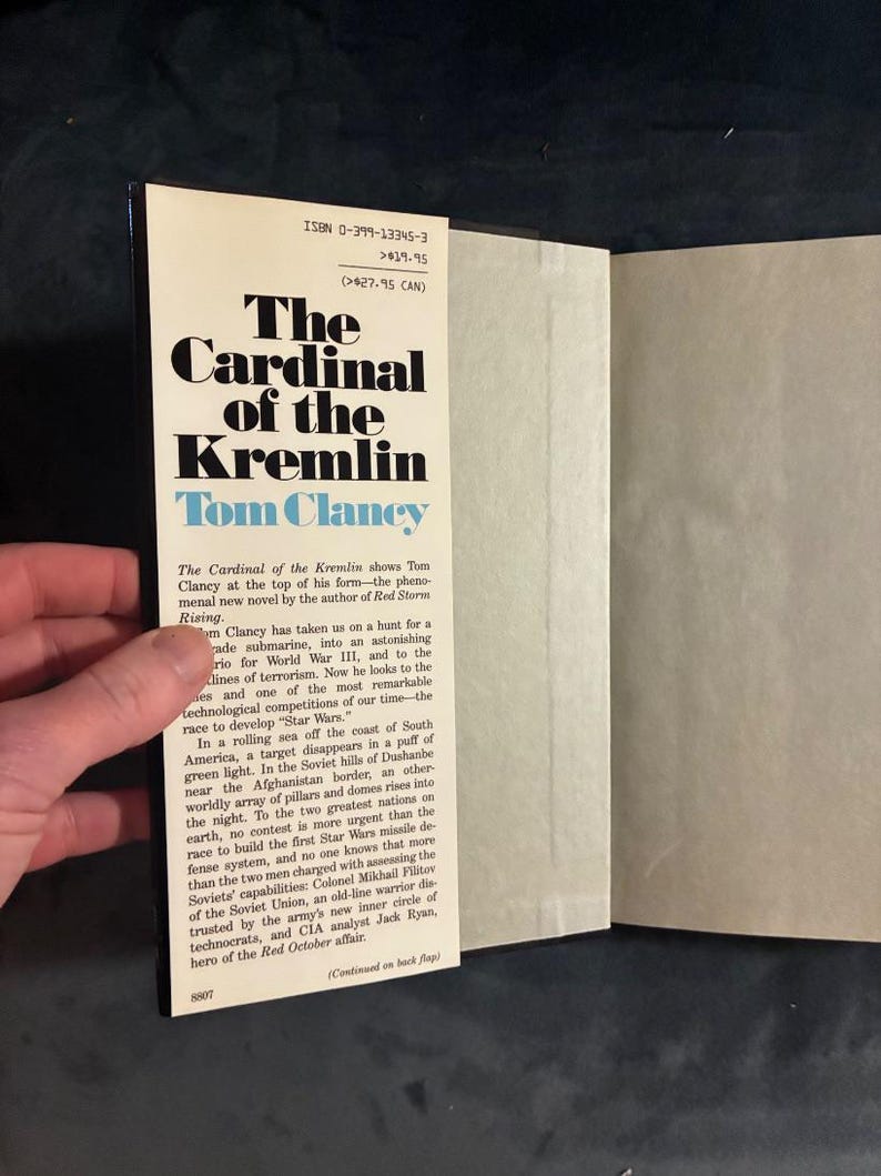 Der Kardinal des Kremls von Tom Clancy, 1988, Erstausgabe, erster Druck, sehr gut bis sehr gut+ Bild 2