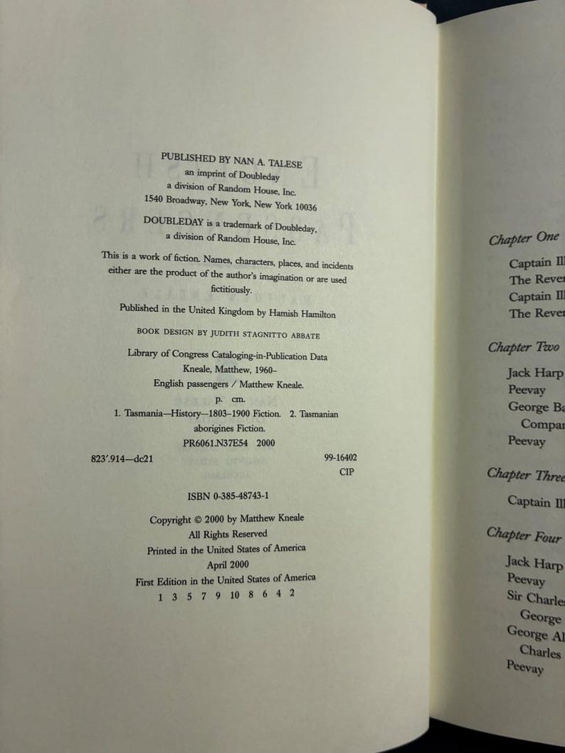 Passageiros Ingleses, de Matthew Kneale, 2000, Primeira Edição, Primeira Impressão, Capa Dura, Excelente/Quase Excelente imagem 3