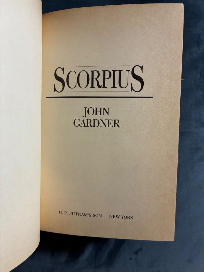 Scorpius by John Gardner 1988 First Edition First Printing Near Fine/VG+ Hardcover image 8