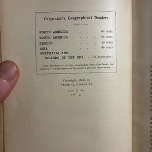 Carpenter's Geographical Reader: North America by Frank G. Carpenter First Edition Very Good Hardcover image 3