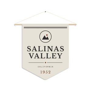 Salinas Valley Decorative Pennant Flag — Vintage California 1952 Wall Banner image 3