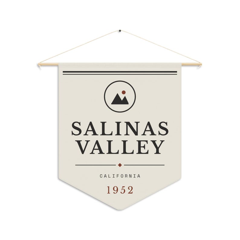 Salinas Valley Decorative Pennant Flag — Vintage California 1952 Wall Banner image 3