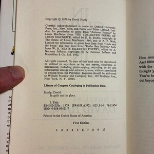In Guilt and in Glory by David Hanly 1979 First Edition First Printing Near Fine/Very Good Hardcover image 3