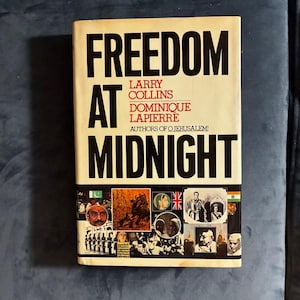 Libertad a medianoche de Larry Collins y Dominique Lapierre, 1975. Primera edición, primera impresión. En muy buen estado. Tapa dura. imagen 1