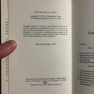 Clock Repairing as a Hobby by Harold C. Kelly First Edition Hardcover image 6