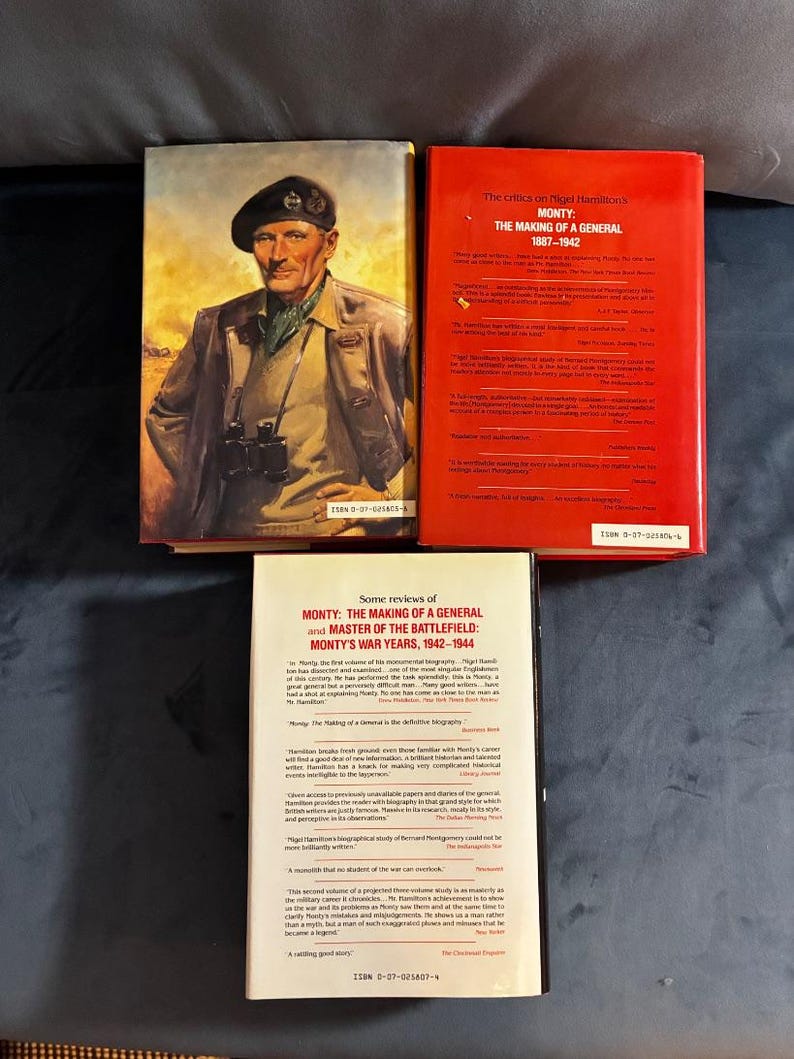 Monty, colección de 3 volúmenes (Marshall Montgomery) de Nigel Hamilton. Primera edición, primera impresión. Tapa dura. En muy buen estado. imagen 5
