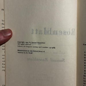 Yossele Rosenblatt Biography: First Edition 1954 Hardcover (Very Good/Good) image 3
