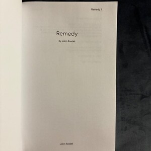 Remedy by John Roedel First Edition Near Fine Paperback image 3