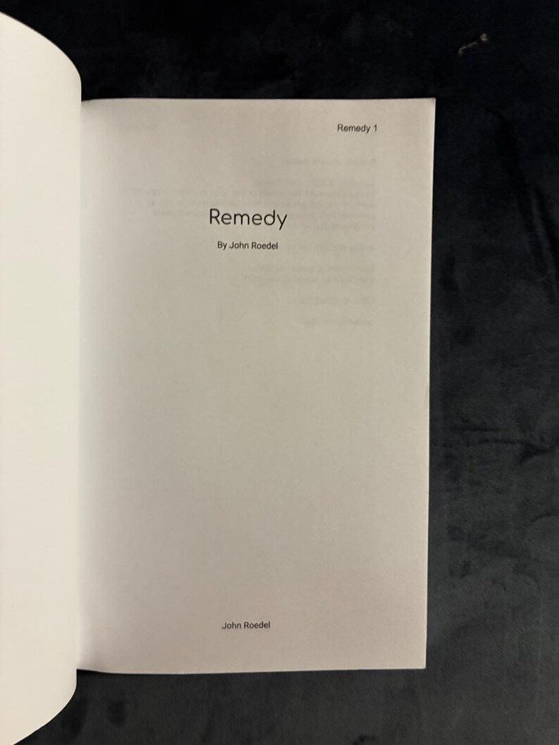 Remedy by John Roedel First Edition Near Fine Paperback image 3