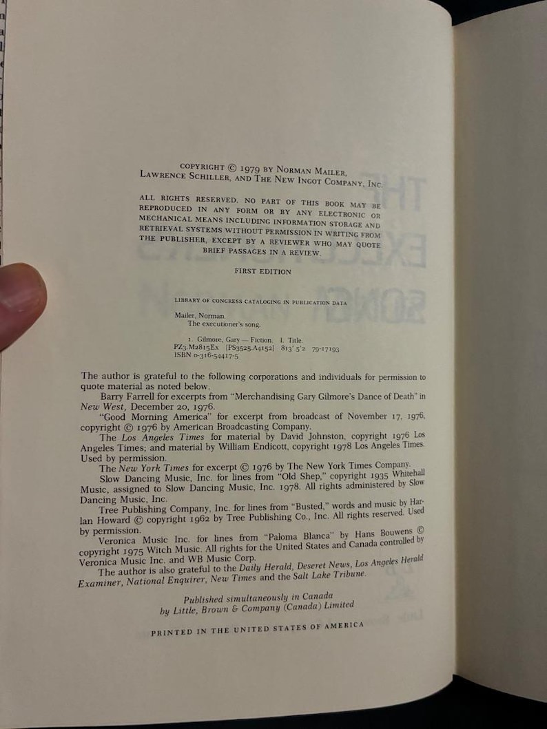 Le Chant du bourreau de Norman Mailer, première édition, premier tirage, état proche du neuf/très bon+, couverture rigide image 6