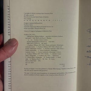 Talking About William Faulkner by Sally Wolff Signed 1996 First Edition first printing image 5