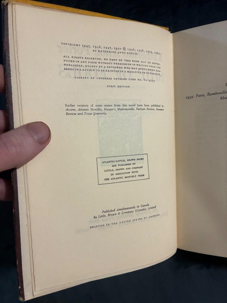 Ship of Fools by Katherine Anne Porter First Edition First Printing Very Good/Good image 4