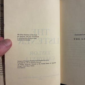 The Listener by Taylor Caldwell: 1960 First Edition Hardcover (Very Good/Good) image 6
