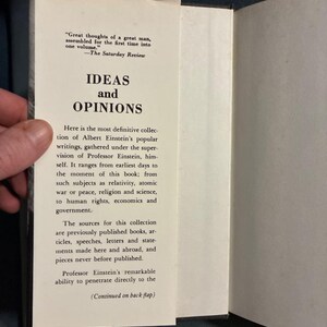 Albert Einstein Ideas and Opinions Hardcover Book (Later Edition) image 3