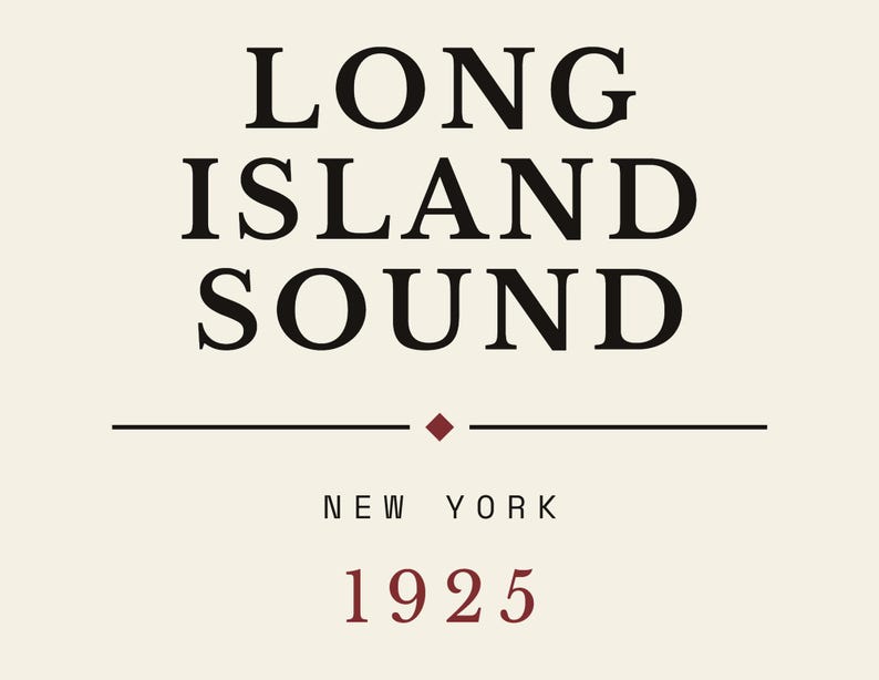 Long Island Sound Pennant, Gatsby Literary Print, Coastal Wall Art image 9