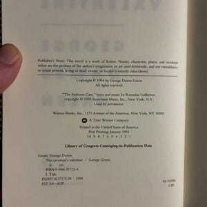 ジョージ・ドーズ・グリーン著『原始人のバレンタイン』サイン入り 1994年初版初刷 美品/美品 画像 4
