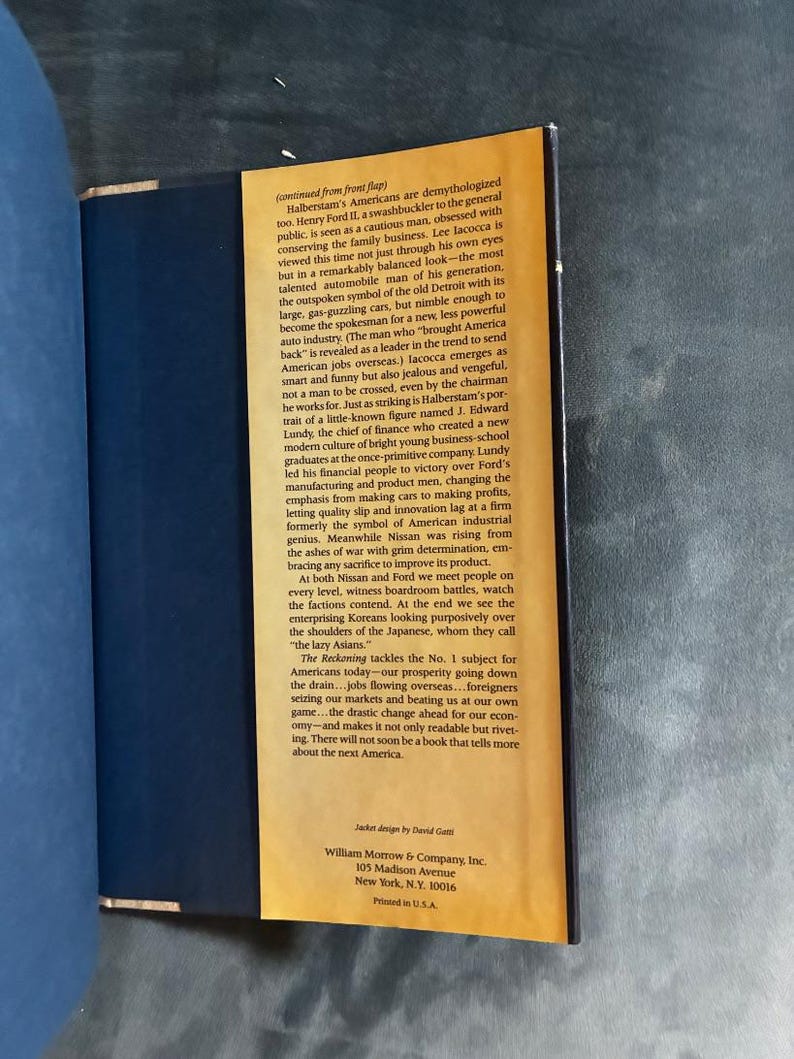 The Reckoning by David Halberstam 1986 First Edition First Printing Fine/Near Fine image 5