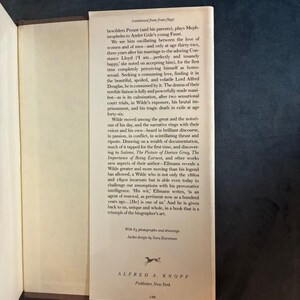 Oscar Wilde de Richard Ellmann. Primera edición, primera impresión. Tapa dura. En excelente estado. imagen 3