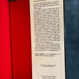 Reglas de la presa de John Sandford, 1989, primera edición, primera impresión, tapa dura, excelente estado. imagen 4
