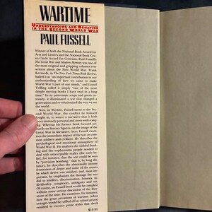 Wartime: Understanding and Behavior in the Second World War by Paul Fussell 1989 First Edition First Printing Good/Near Fine Hardcover image 2