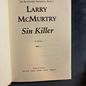 Sin Killer by Larry McMurtry 2002 First Edition First Printing Near Fine/Very Good image 5