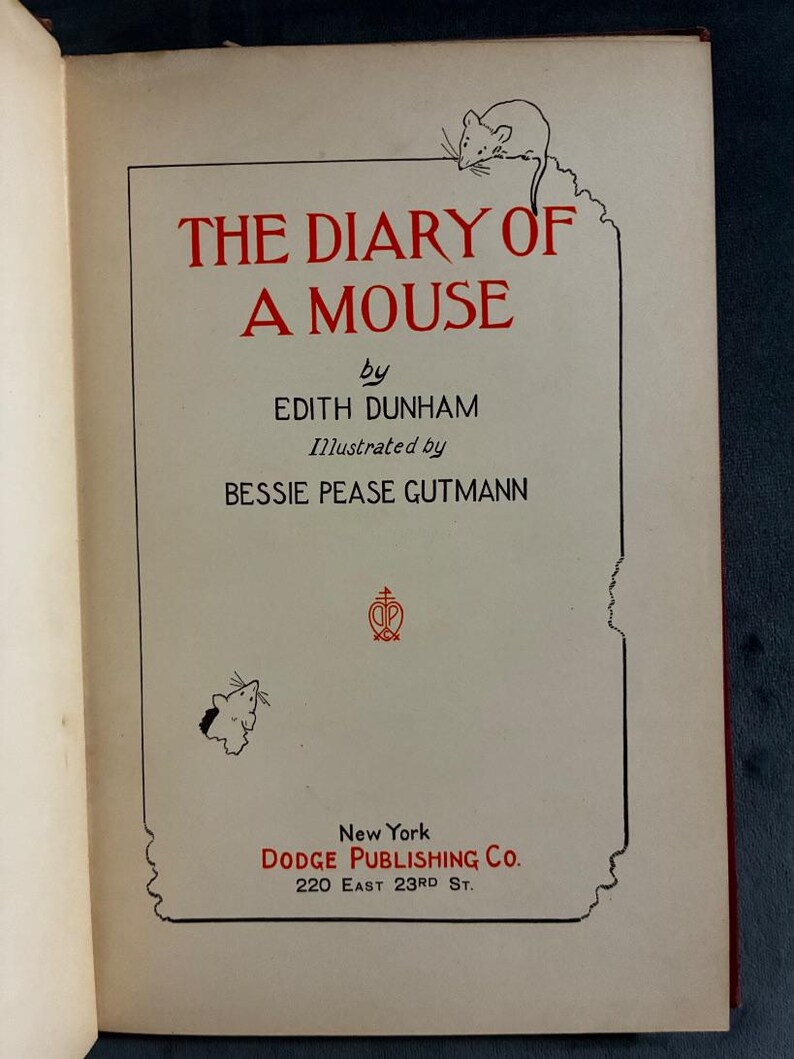 The Diary of a Mouse by Edith Dunham 1907 First Edition Good Hardcover image 6