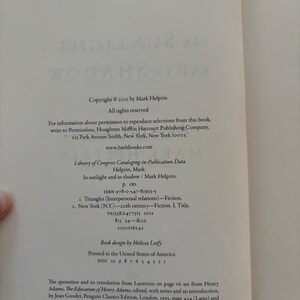 Mark Helprin W słońcu i cieniu, wydanie pierwsze, twarda oprawa (bardzo dobry) zdjęcie 5